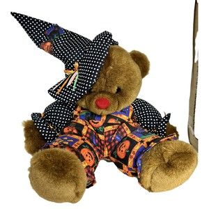 Aceview International Bear Polk Dot Witch Medium Plush Halloween Stuffed Animal